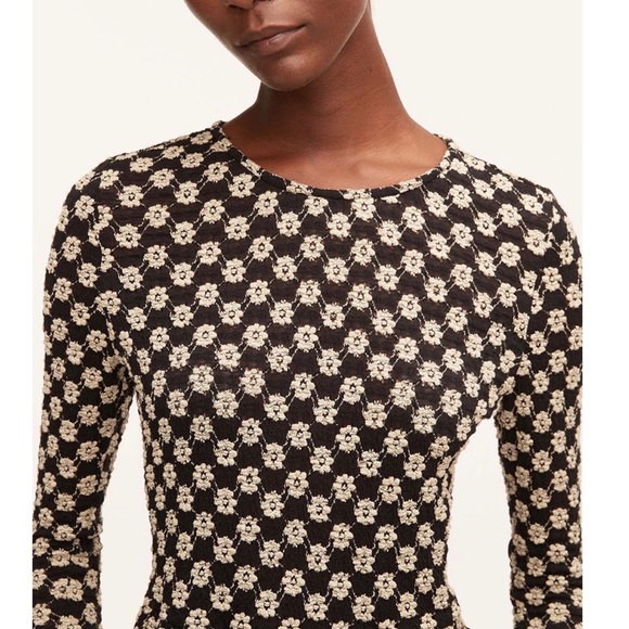 REBECCA TAYLOR Boho Floral Lace-Detail Peplum Top M - Picture 3 of 5